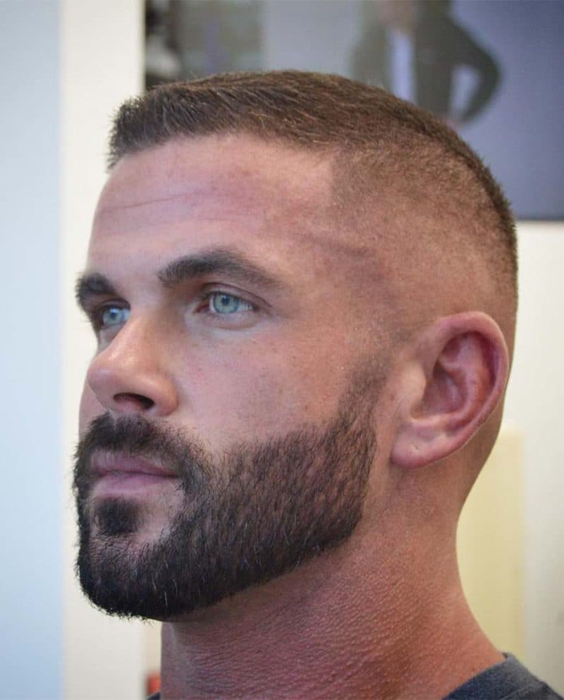 Classic Military Cut - Professional buzz cut style guide featuring classic military cut with 3-6mm length