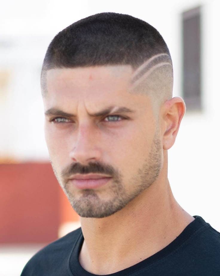 High and Tight - Professional buzz cut style guide featuring high and tight with Top: 6-12mm, Sides: 0-1mm length